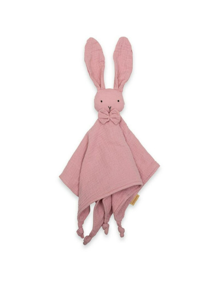 BN-53516,Jucarie textila, New Baby, Baby Rabbit, Pentru bebelusi, Moale, Din muselina, 100% bumbac,30x30 cm, Pink