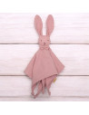 BN-53516,Jucarie textila, New Baby, Baby Rabbit, Pentru bebelusi, Moale, Din muselina, 100% bumbac,30x30 cm, Pink