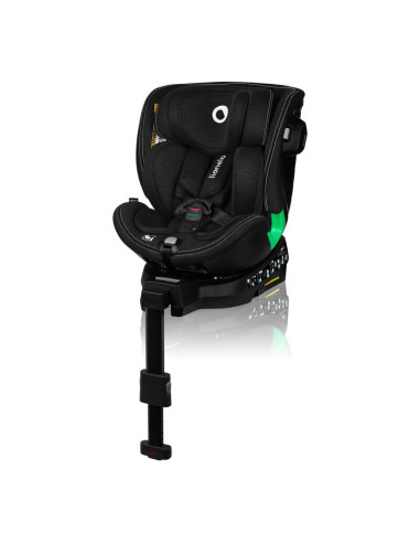 BN-LO-HARMONY_I-SIZE_BLACK_CARBON_BAMBOO,Scaun auto, Lionelo, Harmony i-Size, Rotire 360 grade, Protectie laterala, Cu spatar re