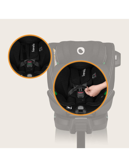 BN-LO-HARMONY_I-SIZE_BLACK_CARBON_BAMBOO,Scaun auto, Lionelo, Harmony i-Size, Rotire 360 grade, Protectie laterala, Cu spatar re