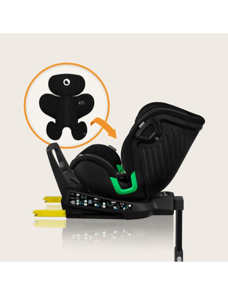 BN-LO-HARMONY_I-SIZE_BLACK_CARBON_BAMBOO,Scaun auto, Lionelo, Harmony i-Size, Rotire 360 grade, Protectie laterala, Cu spatar re