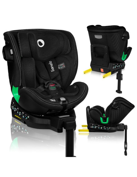 BN-LO-HARMONY_I-SIZE_BLACK_CARBON_BAMBOO,Scaun auto, Lionelo, Harmony i-Size, Rotire 360 grade, Protectie laterala, Cu spatar re