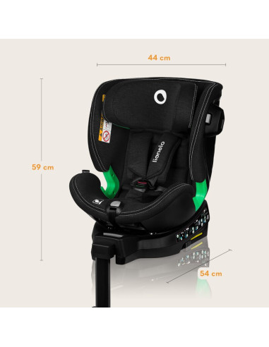 BN-LO-HARMONY_I-SIZE_BLACK_CARBON_BAMBOO,Scaun auto, Lionelo, Harmony i-Size, Rotire 360 grade, Protectie laterala, Cu spatar re