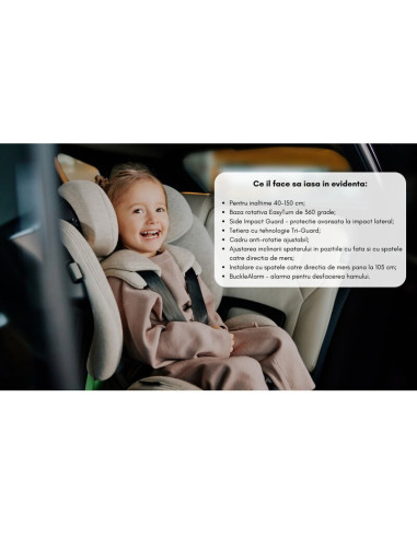 BN-LO-HARMONY_I-SIZE_BLACK_CARBON_BAMBOO,Scaun auto, Lionelo, Harmony i-Size, Rotire 360 grade, Protectie laterala, Cu spatar re