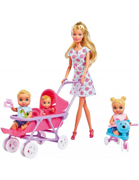 Papusa Simba Steffi Love 29 cm Baby World in rochie cu