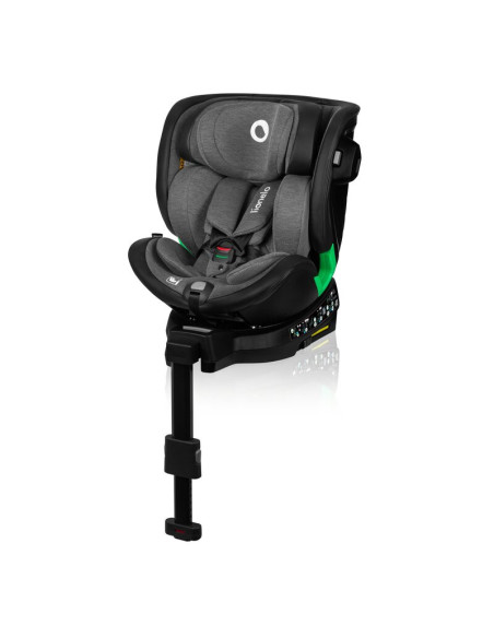 BN-LO-HARMONY_I-SIZE_GREY_GRAPHITE_LEATHER,Scaun auto, Lionelo, Harmony i-Size, Rotire 360 grade, Protectie laterala, Cu spatar 