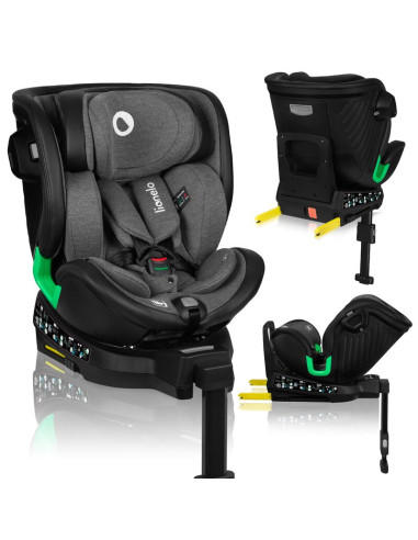 BN-LO-HARMONY_I-SIZE_GREY_GRAPHITE_LEATHER,Scaun auto, Lionelo, Harmony i-Size, Rotire 360 grade, Protectie laterala, Cu spatar 