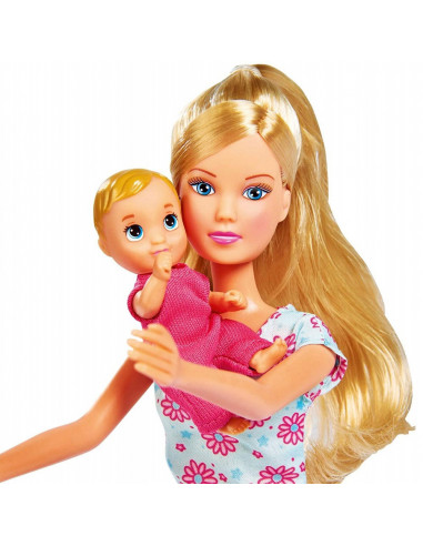 Papusa Simba Steffi Love 29 cm Baby World in rochie cu