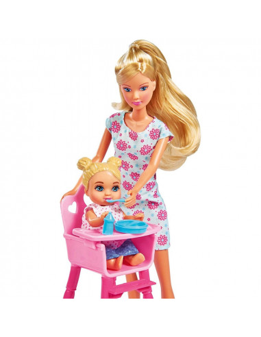 Papusa Simba Steffi Love 29 cm Baby World in rochie cu