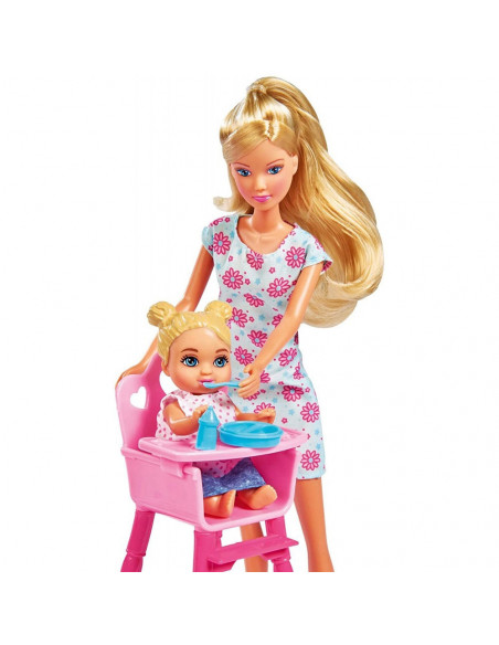Papusa Simba Steffi Love 29 cm Baby World in rochie cu