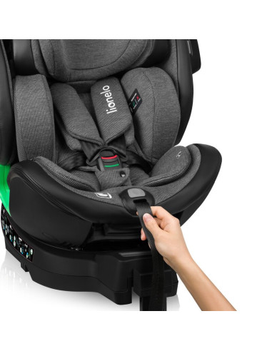 BN-LO-HARMONY_I-SIZE_GREY_GRAPHITE_LEATHER,Scaun auto, Lionelo, Harmony i-Size, Rotire 360 grade, Protectie laterala, Cu spatar 