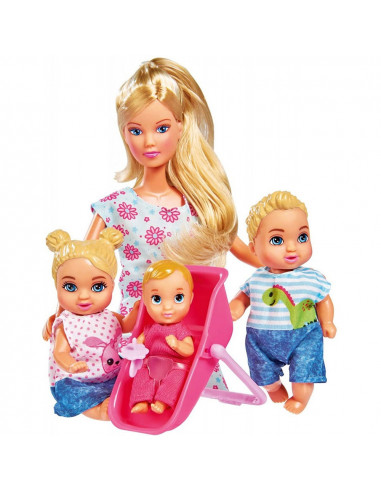 Papusa Simba Steffi Love 29 cm Baby World in rochie cu