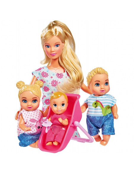 Papusa Simba Steffi Love 29 cm Baby World in rochie cu
