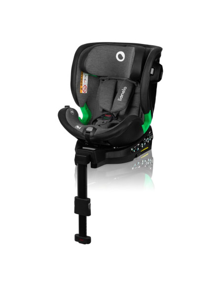 BN-LO-HARMONY_I-SIZE_GREY_GRAPHITE_LEATHER,Scaun auto, Lionelo, Harmony i-Size, Rotire 360 grade, Protectie laterala, Cu spatar 