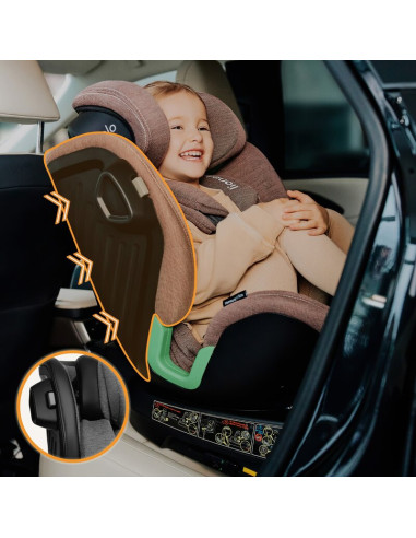 BN-LO-HARMONY_I-SIZE_GREY_GRAPHITE_LEATHER,Scaun auto, Lionelo, Harmony i-Size, Rotire 360 grade, Protectie laterala, Cu spatar 