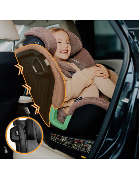 BN-LO-HARMONY_I-SIZE_GREY_GRAPHITE_LEATHER,Scaun auto, Lionelo, Harmony i-Size, Rotire 360 grade, Protectie laterala, Cu spatar 