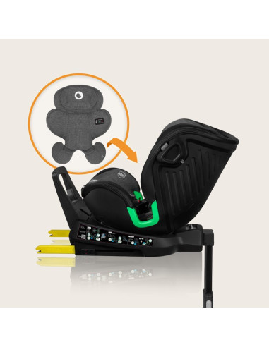 BN-LO-HARMONY_I-SIZE_GREY_GRAPHITE_LEATHER,Scaun auto, Lionelo, Harmony i-Size, Rotire 360 grade, Protectie laterala, Cu spatar 