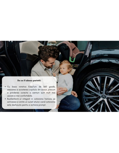 BN-LO-HARMONY_I-SIZE_GREY_GRAPHITE_LEATHER,Scaun auto, Lionelo, Harmony i-Size, Rotire 360 grade, Protectie laterala, Cu spatar 