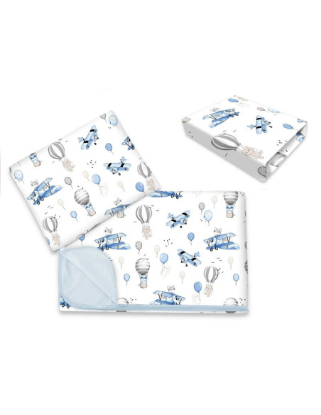 BN-6426972025652,Lenjerie patut cu 3 piese, MimiNu, Cu cearceaf 120x60 cm, Din bumbac certificat Oeko Tex Standard 100, Cu patur