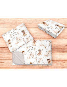 BN-6426972025676,Lenjerie patut cu 3 piese, MimiNu, Cu cearceaf 120x60 cm, Din bumbac certificat Oeko Tex Standard 100, Cu patur 2