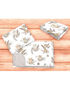 BN-6426972025799,Lenjerie patut cu 3 piese, MimiNu, Cu cearceaf 120x60 cm, Din bumbac certificat Oeko Tex Standard 100, Cu patur 2