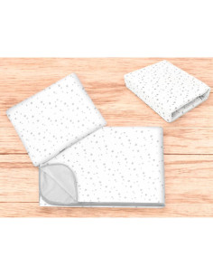 BN-6426972025836,Lenjerie patut cu 3 piese, MimiNu, Cu cearceaf 120x60 cm, Din bumbac certificat Oeko Tex Standard 100, Cu patur 2