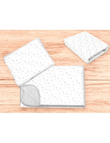 BN-6426972025836,Lenjerie patut cu 3 piese, MimiNu, Cu cearceaf 120x60 cm, Din bumbac certificat Oeko Tex Standard 100, Cu patur