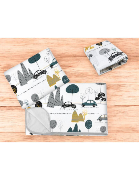 BN-6426972025843,Lenjerie patut cu 3 piese, MimiNu, Cu cearceaf 120x60 cm, Din bumbac certificat Oeko Tex Standard 100, Cu patur