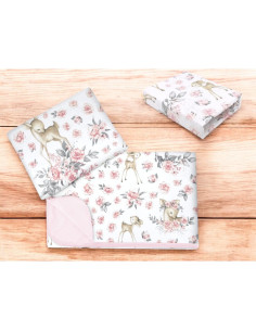 BN-6426972025881,Lenjerie patut cu 3 piese, MimiNu, Cu cearceaf 120x60 cm, Din bumbac certificat Oeko Tex Standard 100, Cu patur 2