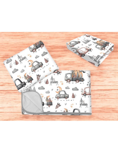 BN-6426972025904,Lenjerie patut cu 3 piese, MimiNu, Cu cearceaf 120x60 cm, Din bumbac certificat Oeko Tex Standard 100, Cu patur