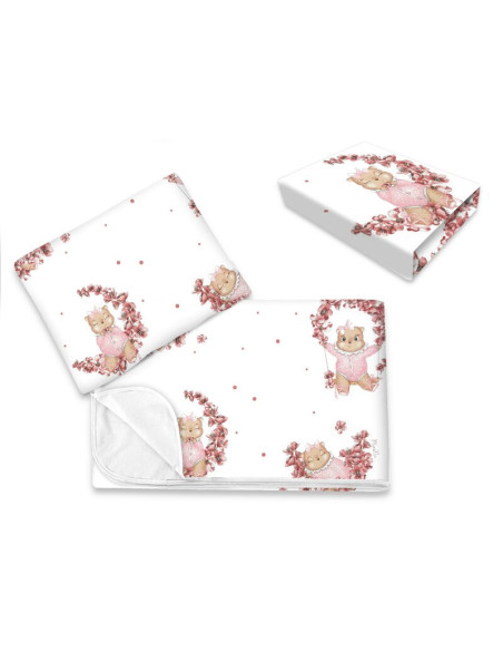 BN-6426972025911,Lenjerie patut cu 3 piese, MimiNu, Cu cearceaf 120x60 cm, Din bumbac certificat Oeko Tex Standard 100, Cu patur BN-6426972025911,Lenjerie patut cu 3 piese, MimiNu, Cu cearceaf 120x60 cm, Din bumbac certificat Oeko Tex Standard 100, Cu patur