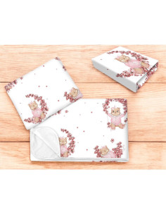 BN-6426972025911,Lenjerie patut cu 3 piese, MimiNu, Cu cearceaf 120x60 cm, Din bumbac certificat Oeko Tex Standard 100, Cu patur 2