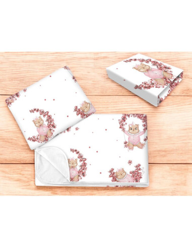 BN-6426972025911,Lenjerie patut cu 3 piese, MimiNu, Cu cearceaf 120x60 cm, Din bumbac certificat Oeko Tex Standard 100, Cu patur BN-6426972025911,Lenjerie patut cu 3 piese, MimiNu, Cu cearceaf 120x60 cm, Din bumbac certificat Oeko Tex Standard 100, Cu patur