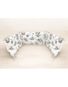BN-6426972025706,Aparatoare pentru patut, MimiNu, Din bumbac certificat Oeko Tex Standard 100, 180x30 cm, Cu panglici, Savanna 2