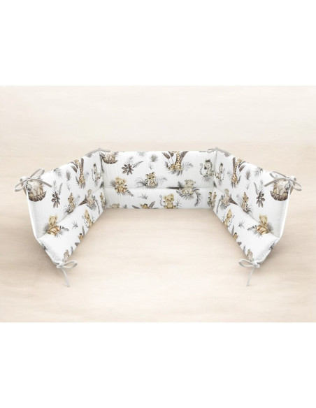 BN-6426972025706,Aparatoare pentru patut, MimiNu, Din bumbac certificat Oeko Tex Standard 100, 180x30 cm, Cu panglici, Savanna