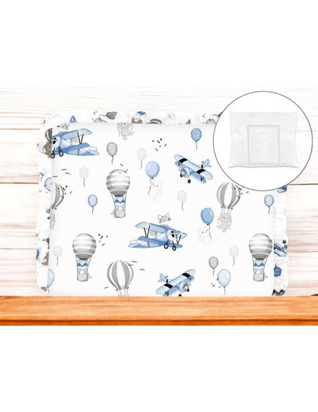 BN-6426972025645,Perna clasica de dormit, MimiNu, Cu volanas, Cu husa detasabila cu fermoar, Din bumbac certificat Oeko Tex Stan