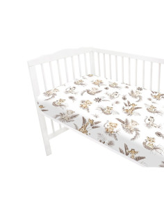 BN-6426972025690,Cearceaf cu elastic, MimiNu, Pentru patut 140X70 cm, Din bumbac certificat Oeko Tex Standard 100, Savanna 2