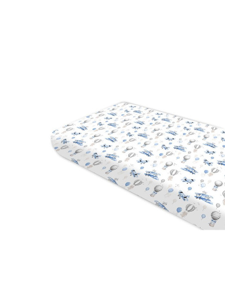 BN-6426972025638,Cearceaf cu elastic, MimiNu, Pentru pat 160X80 cm, Din bumbac certificat Oeko Tex Standard 100, Blue Plane BN-6426972025638,Cearceaf cu elastic, MimiNu, Pentru pat 160X80 cm, Din bumbac certificat Oeko Tex Standard 100, Blue Plane