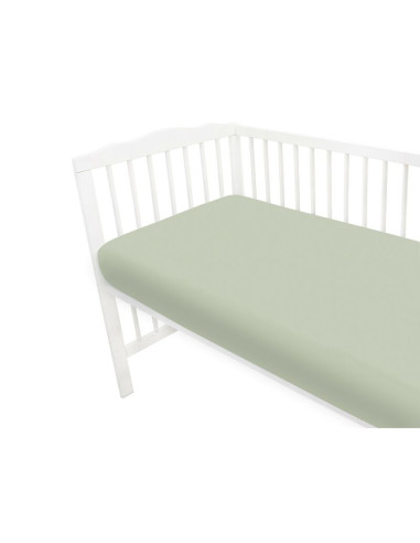 BN-6426972025942,Cearceaf cu elastic, MimiNu, Jerse, Pentru patut 120X60 cm, Material certificat Oeko Tex Standard 100, Olive