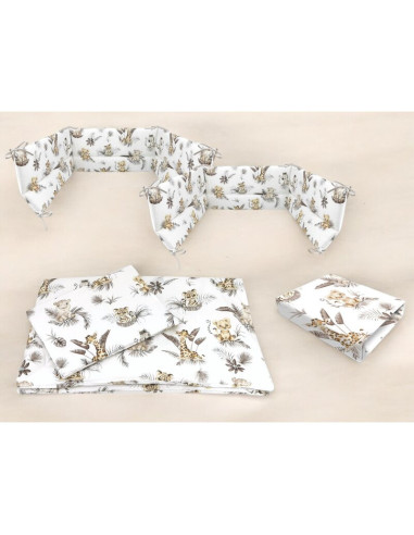 BN-6426972026185,Lenjerie patut cu 5 piese, MimiNu, Cu cearceaf 120x60 cm, Pilota, Pernuta, 2 aparatori, Din bumbac certificat O BN-6426972026185,Lenjerie patut cu 5 piese, MimiNu, Cu cearceaf 120x60 cm, Pilota, Pernuta, 2 aparatori, Din bumbac certificat O