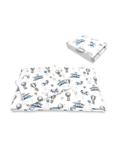 BN-6426972026161,Lenjerie patut cu 5 piese, MimiNu, Cu cearceaf 120x60 cm, Pilota, Pernuta, 2 aparatori, Din bumbac certificat O