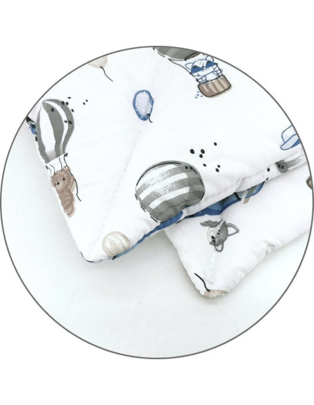 BN-6426972026161,Lenjerie patut cu 5 piese, MimiNu, Cu cearceaf 120x60 cm, Pilota, Pernuta, 2 aparatori, Din bumbac certificat O