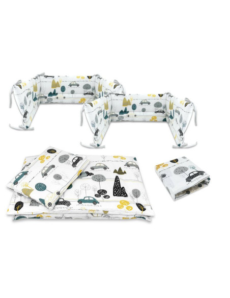 BN-6426972026253,Lenjerie patut cu 5 piese, MimiNu, Cu cearceaf 120x60 cm, Pilota, Pernuta, 2 aparatori, Din bumbac certificat O BN-6426972026253,Lenjerie patut cu 5 piese, MimiNu, Cu cearceaf 120x60 cm, Pilota, Pernuta, 2 aparatori, Din bumbac certificat O