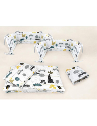 BN-6426972026253,Lenjerie patut cu 5 piese, MimiNu, Cu cearceaf 120x60 cm, Pilota, Pernuta, 2 aparatori, Din bumbac certificat O BN-6426972026253,Lenjerie patut cu 5 piese, MimiNu, Cu cearceaf 120x60 cm, Pilota, Pernuta, 2 aparatori, Din bumbac certificat O