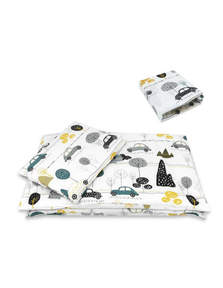 BN-6426972026253,Lenjerie patut cu 5 piese, MimiNu, Cu cearceaf 120x60 cm, Pilota, Pernuta, 2 aparatori, Din bumbac certificat O BN-6426972026253,Lenjerie patut cu 5 piese, MimiNu, Cu cearceaf 120x60 cm, Pilota, Pernuta, 2 aparatori, Din bumbac certificat O