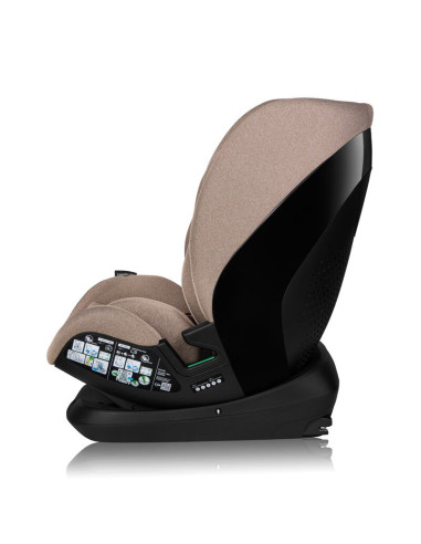 BN-LO-LAVENDER_I-SIZE_BEIGE_LATTE,Scaun auto, Lionelo, Lavender I-size, Isofix, Cu centura TopTether, Cu spatar inclinabil in 5 