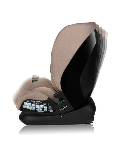 BN-LO-LAVENDER_I-SIZE_BEIGE_LATTE,Scaun auto, Lionelo, Lavender I-size, Isofix, Cu centura TopTether, Cu spatar inclinabil in 5 