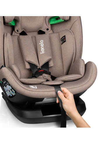 BN-LO-LAVENDER_I-SIZE_BEIGE_LATTE,Scaun auto, Lionelo, Lavender I-size, Isofix, Cu centura TopTether, Cu spatar inclinabil in 5 