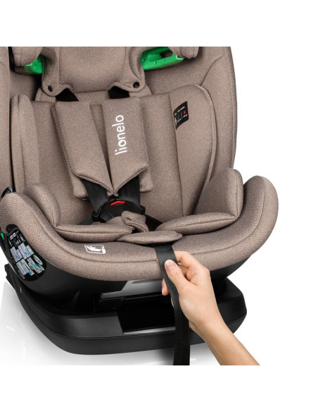 BN-LO-LAVENDER_I-SIZE_BEIGE_LATTE,Scaun auto, Lionelo, Lavender I-size, Isofix, Cu centura TopTether, Cu spatar inclinabil in 5 