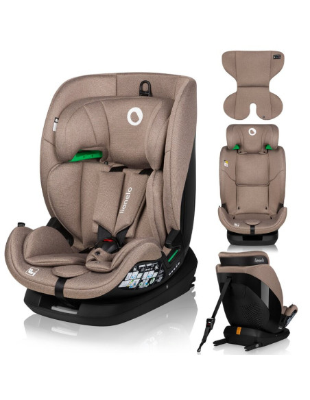 BN-LO-LAVENDER_I-SIZE_BEIGE_LATTE,Scaun auto, Lionelo, Lavender I-size, Isofix, Cu centura TopTether, Cu spatar inclinabil in 5 